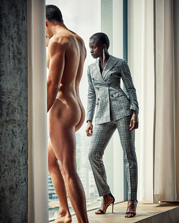 Man and woman undress