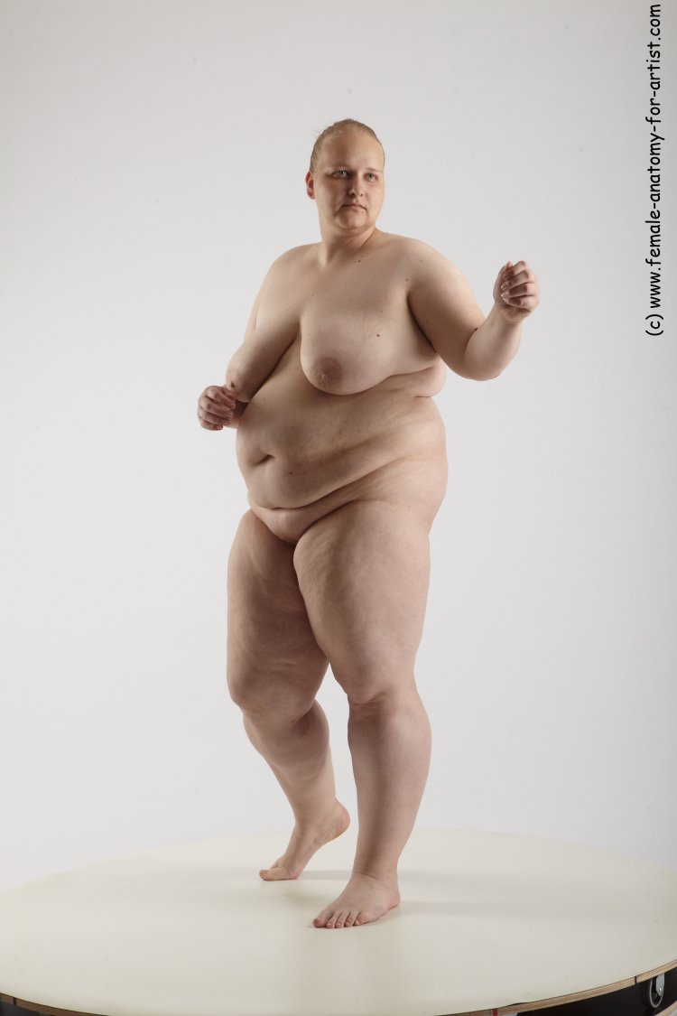 Nude Woman White Standing Poses All Overweight