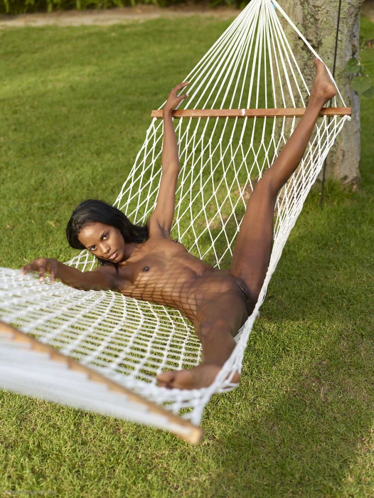 Naked sexy girls in a hammock