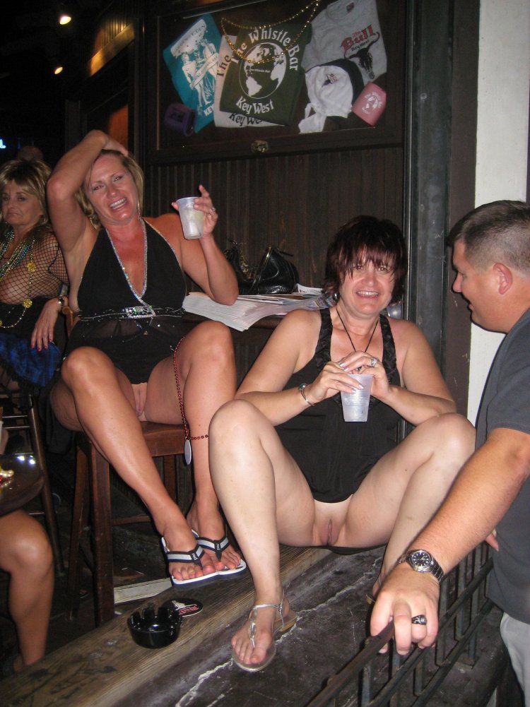Wife without panties at a party