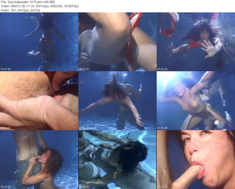 Naked women with las under water