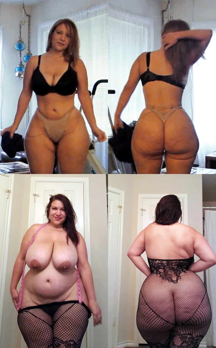 Wide thighs and nude buttocks