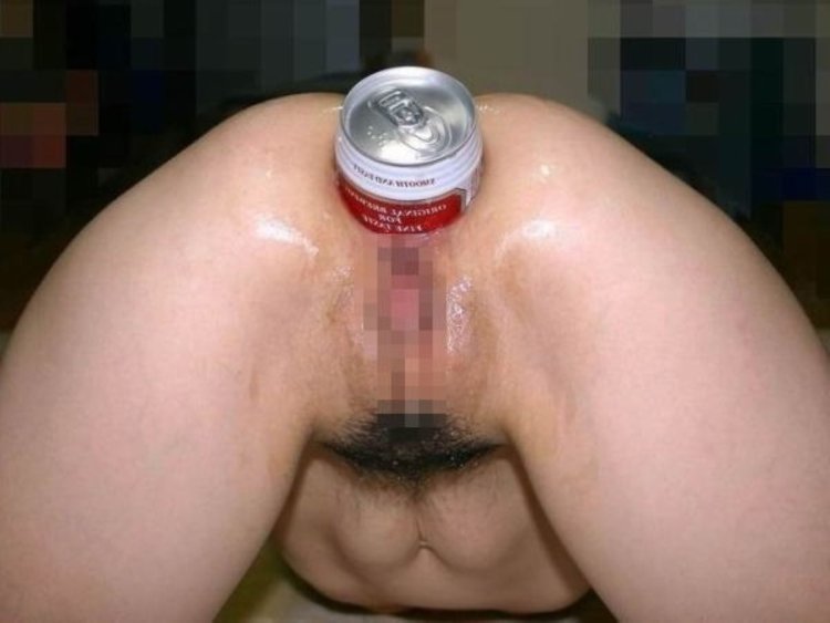 Beer bottle in anus