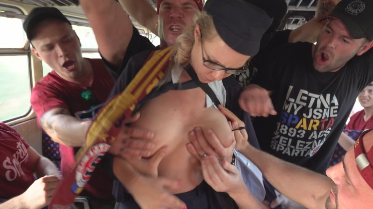 Tits lesbians in the bus