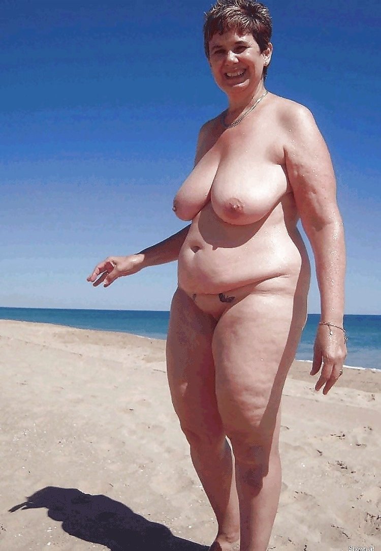 Naked mature beauties on the beach