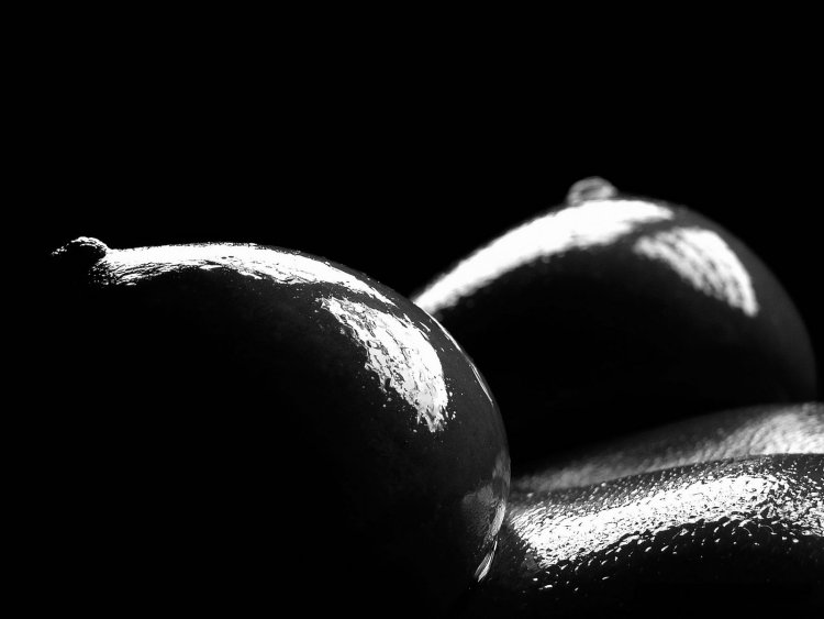 Naked chest black white