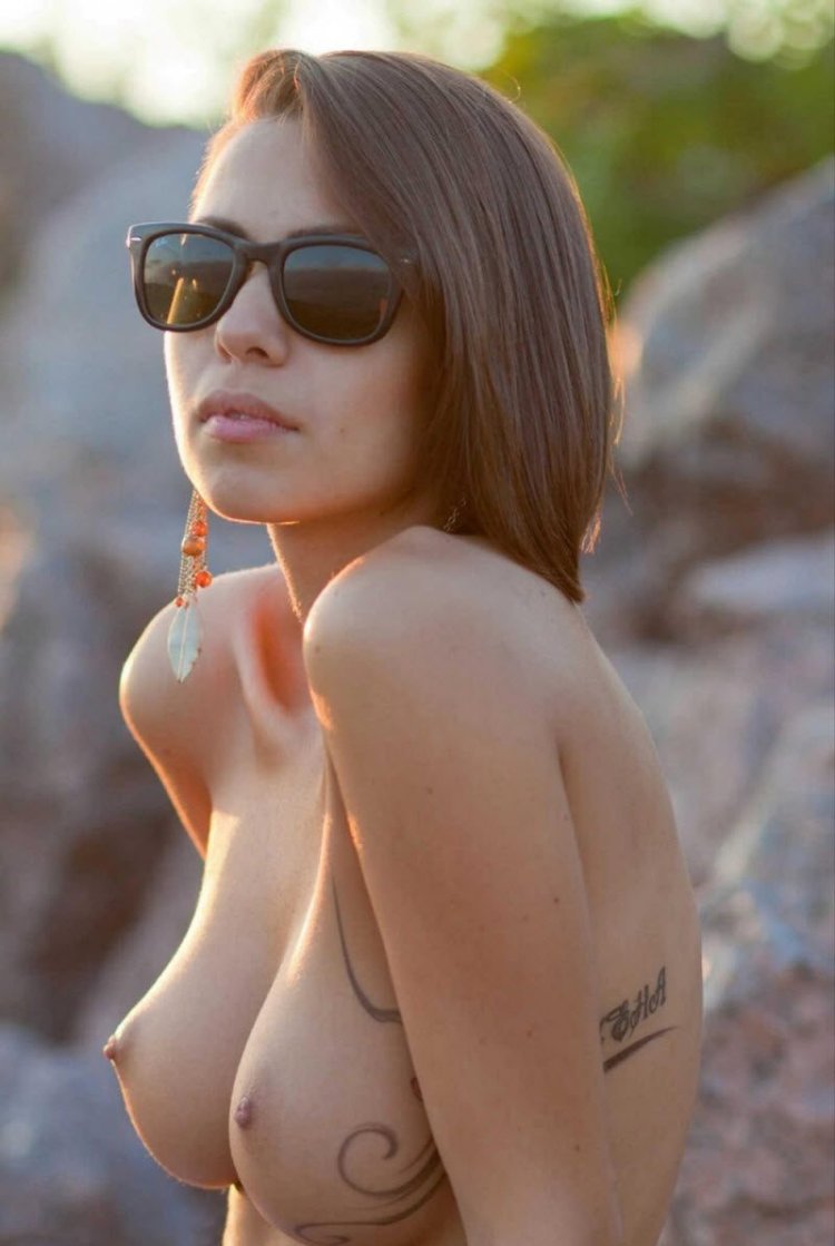 Girl in topless glasses