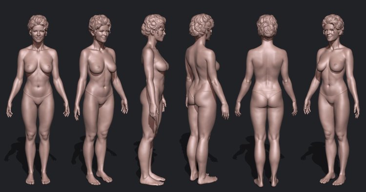 Naked female anatomy