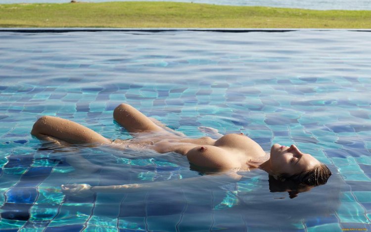 Naked swimming pool