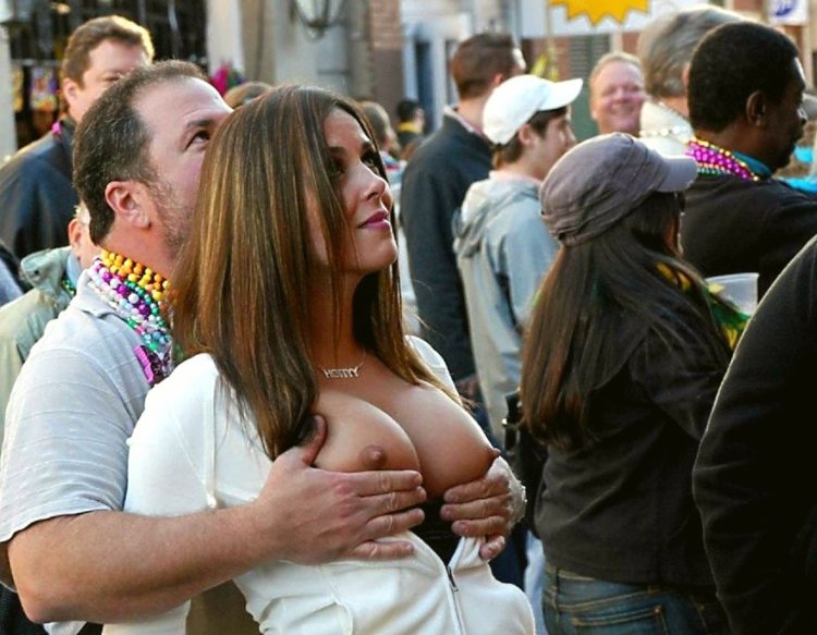Beautiful breasts in public