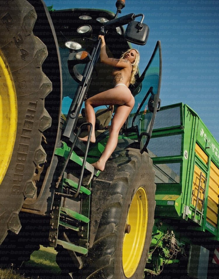 Erotic girls and tractor