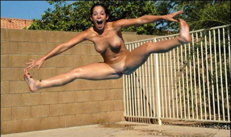 Naked hairy jumped