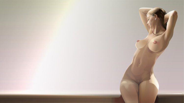 Naked women with a figure hourglass