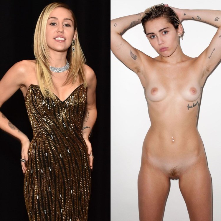 Naked Miley Cyrus with a member