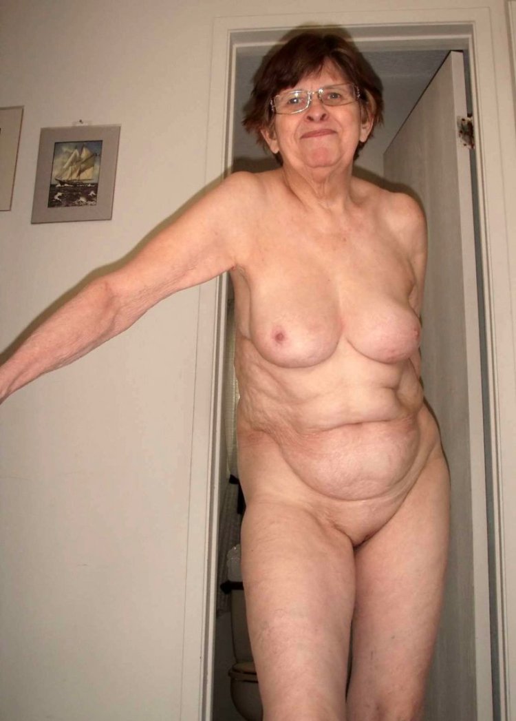 Naked elderly old women