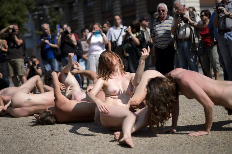 Naked women at the festival
