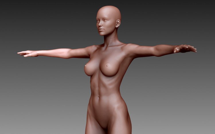 Realistic 3D model woman