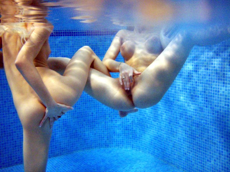 Bare beauties in the pool