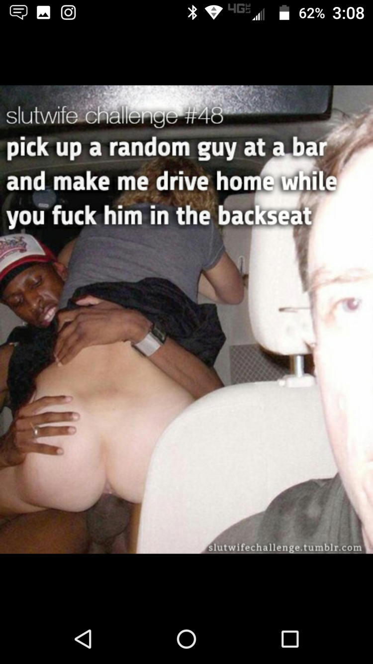 Sex Wife in the Cuckold car driving