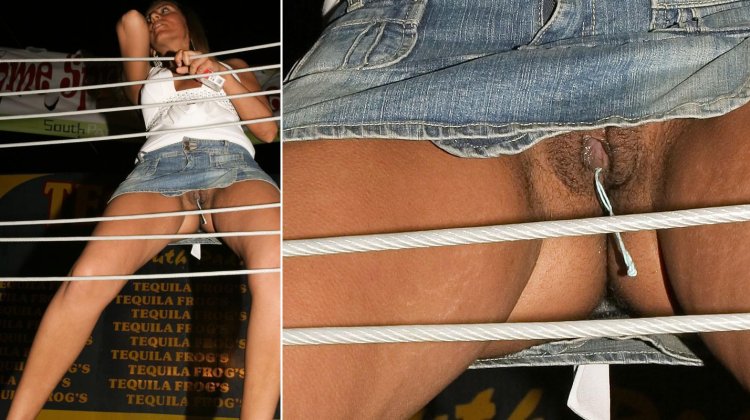 Lit up tampon in pussy under the skirt