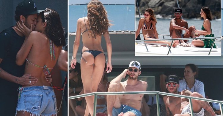 Neymar and Bruna Markezini Kiss
