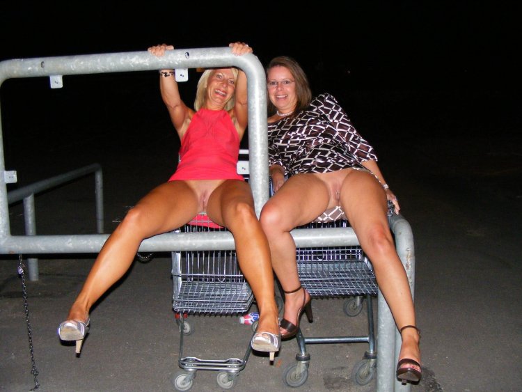 In a short skirt without panties