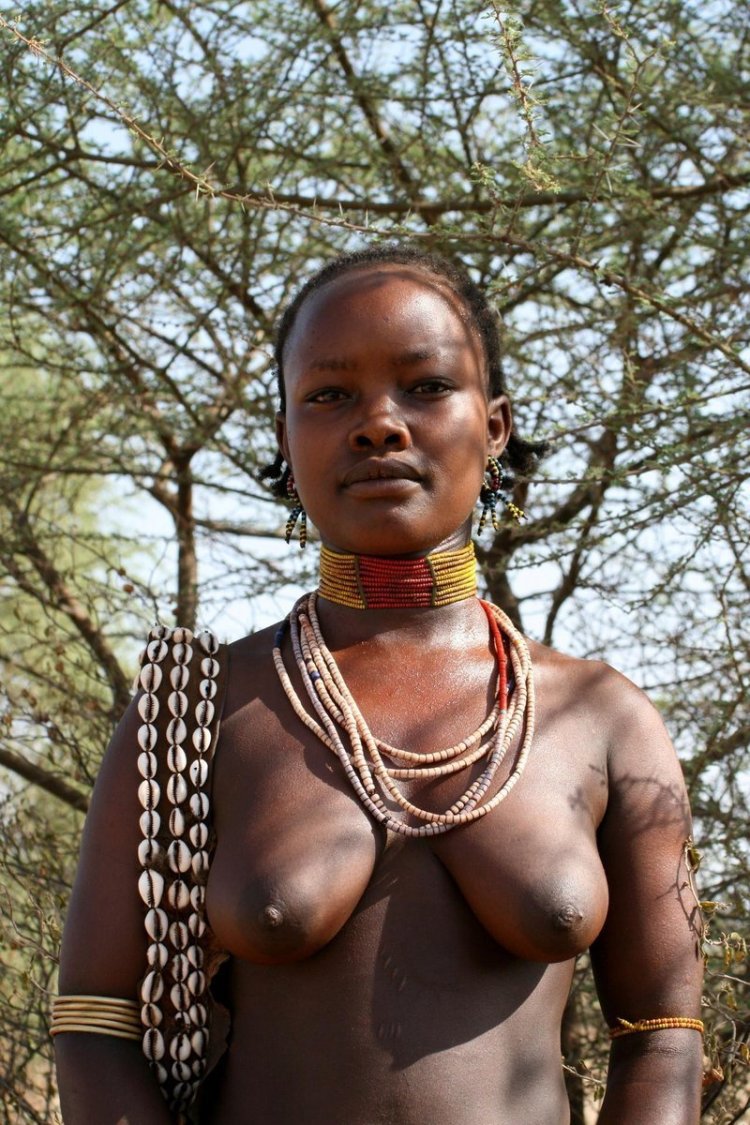 Naked chest of a black woman