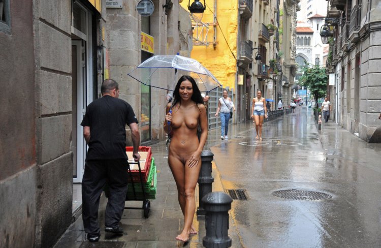 Girls undressed in public