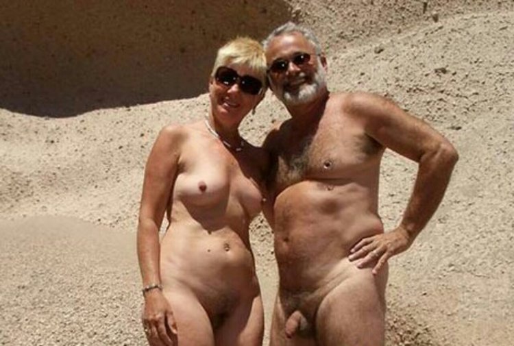 Naked mature pairs on the beach