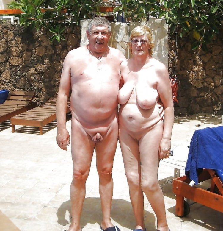 Naked elderly couples on the beach
