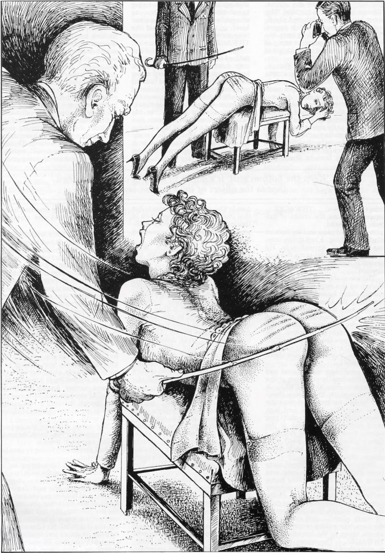 Flogging with a rod bdsm comic