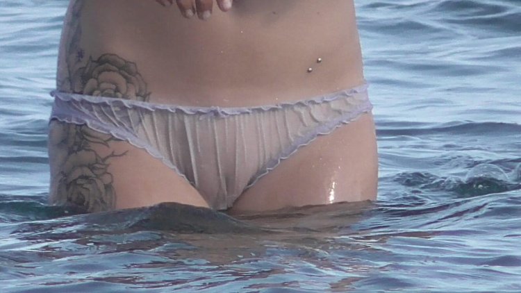 See Through Panties on a Beach