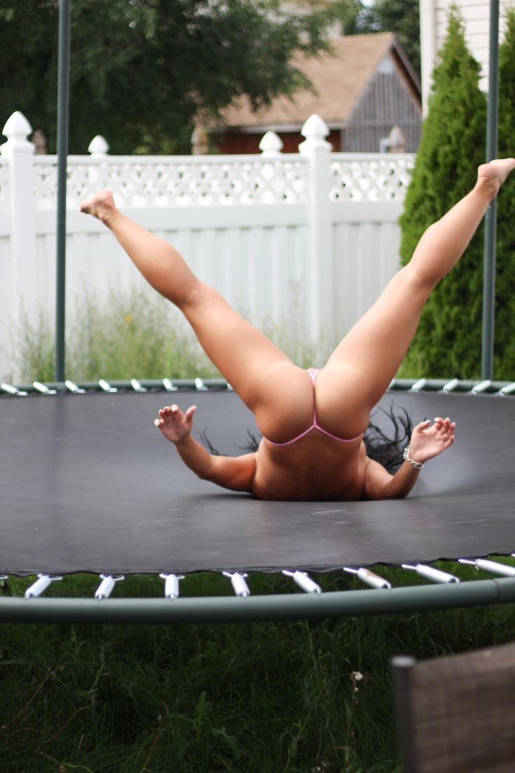 Jumping on Trampoline Masturbating XXX Photo