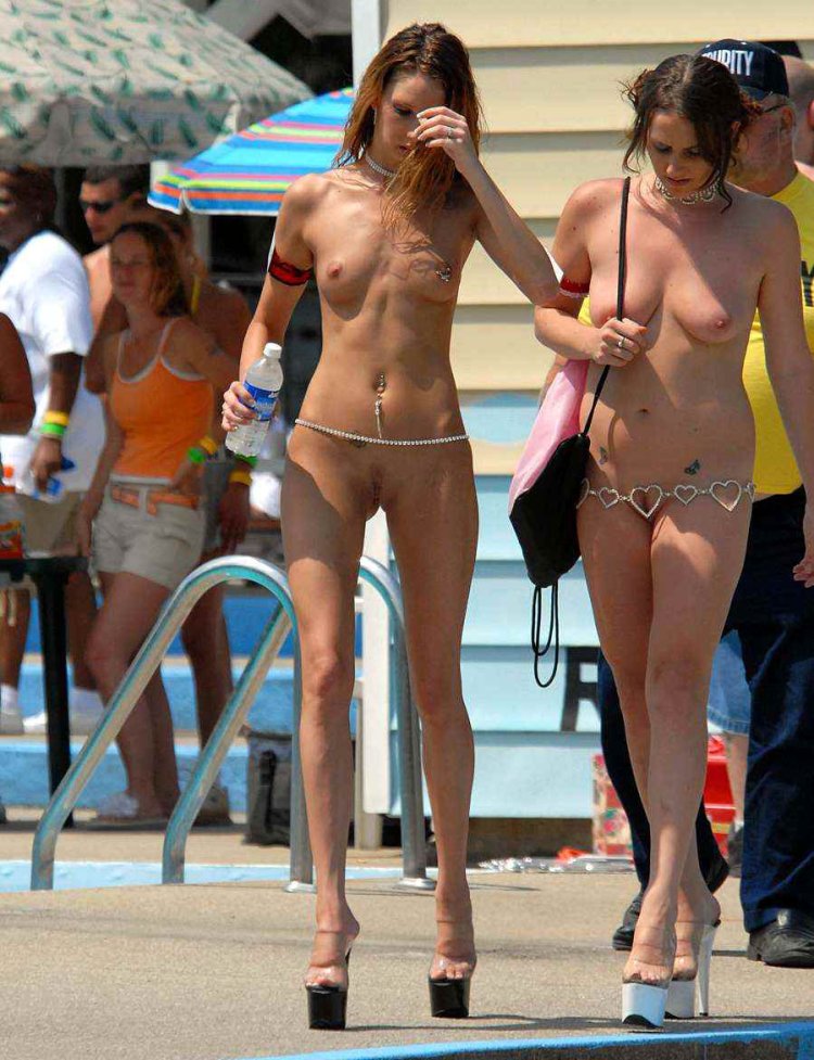 Naked drunk women on the beach