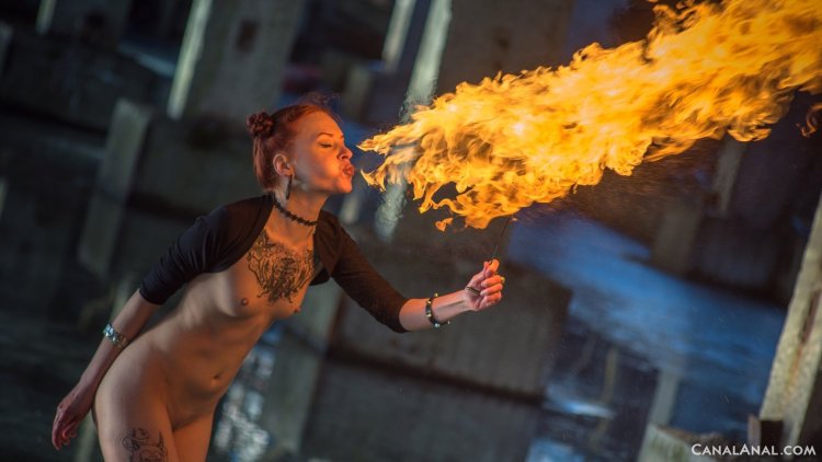 Baba naked with flame with tits