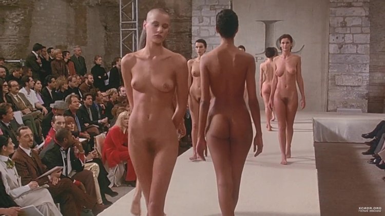 Naked fashion models on the catwalk