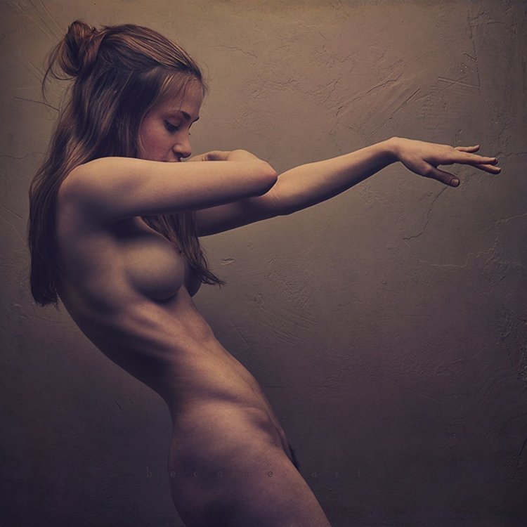 Naked woman in front