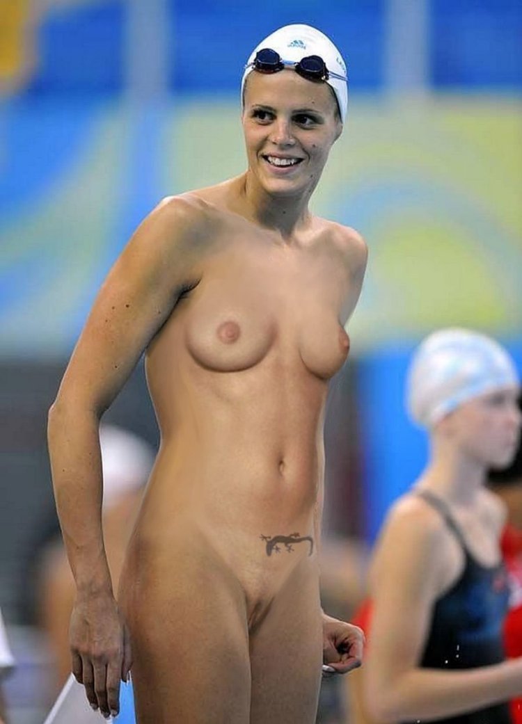 Naked athletes swimmer