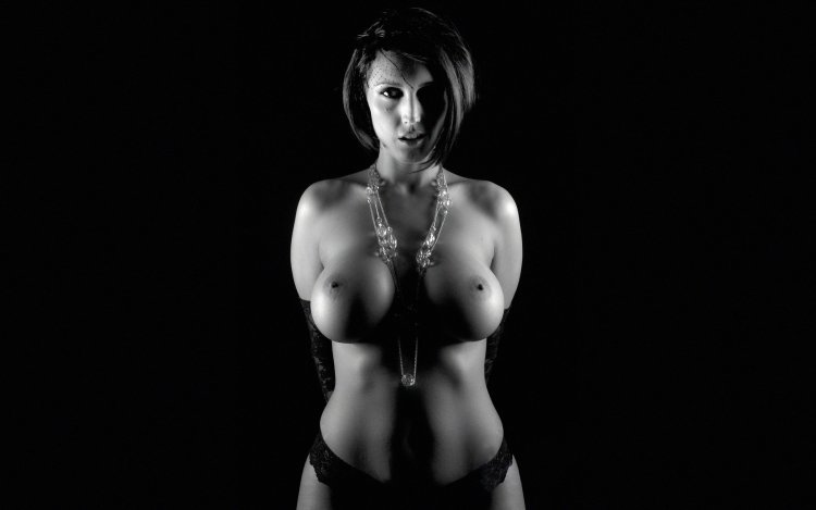 Erotic girls on a black background