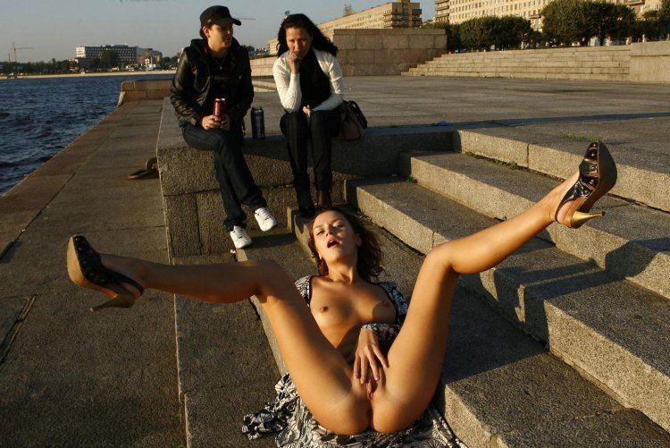 Spreading legs without panties private