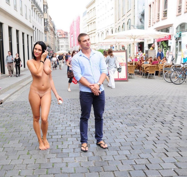 Naked women in public places