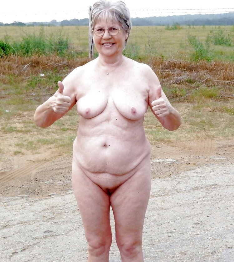 Naked elderly old women