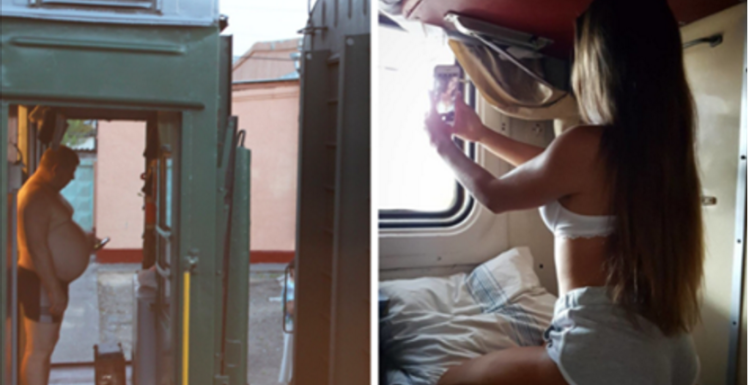 Anal fuck on the train