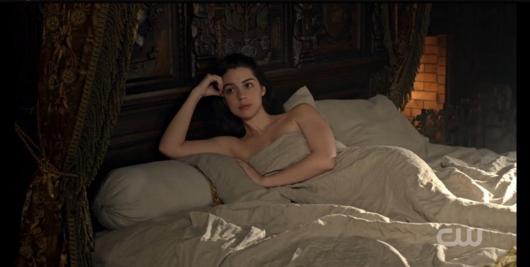 Adelaide Kane on the bed