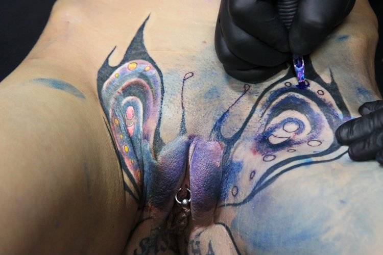 Unusual tattoos on genitals
