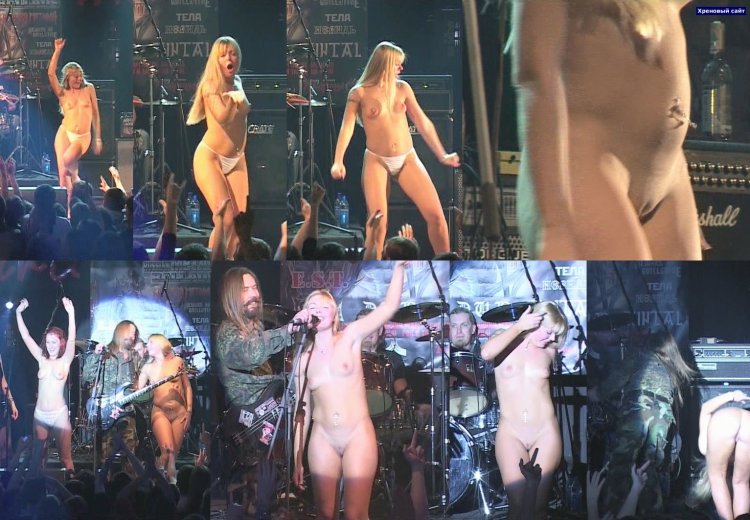Tits naked on rock scene