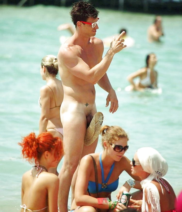 Massive Boner on the Beach