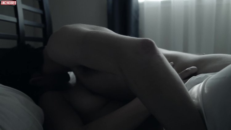 Nudist in a scarf on the chest