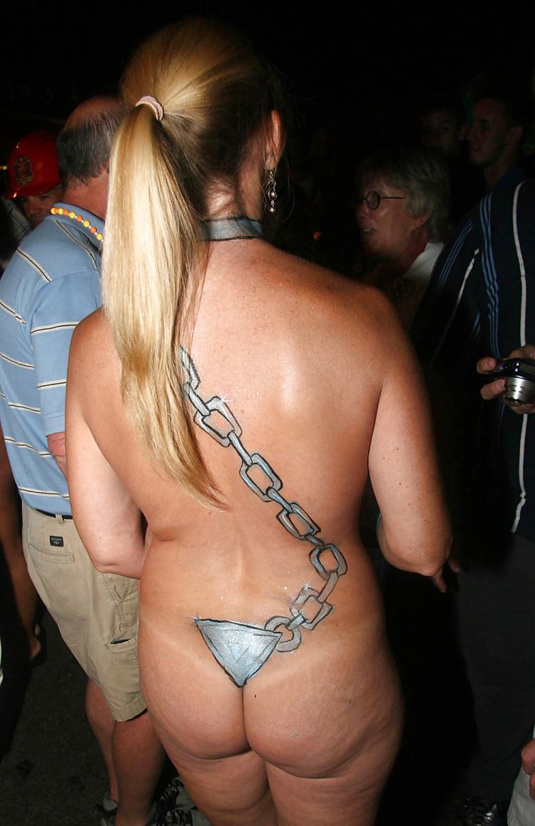 Naked mature at the festival