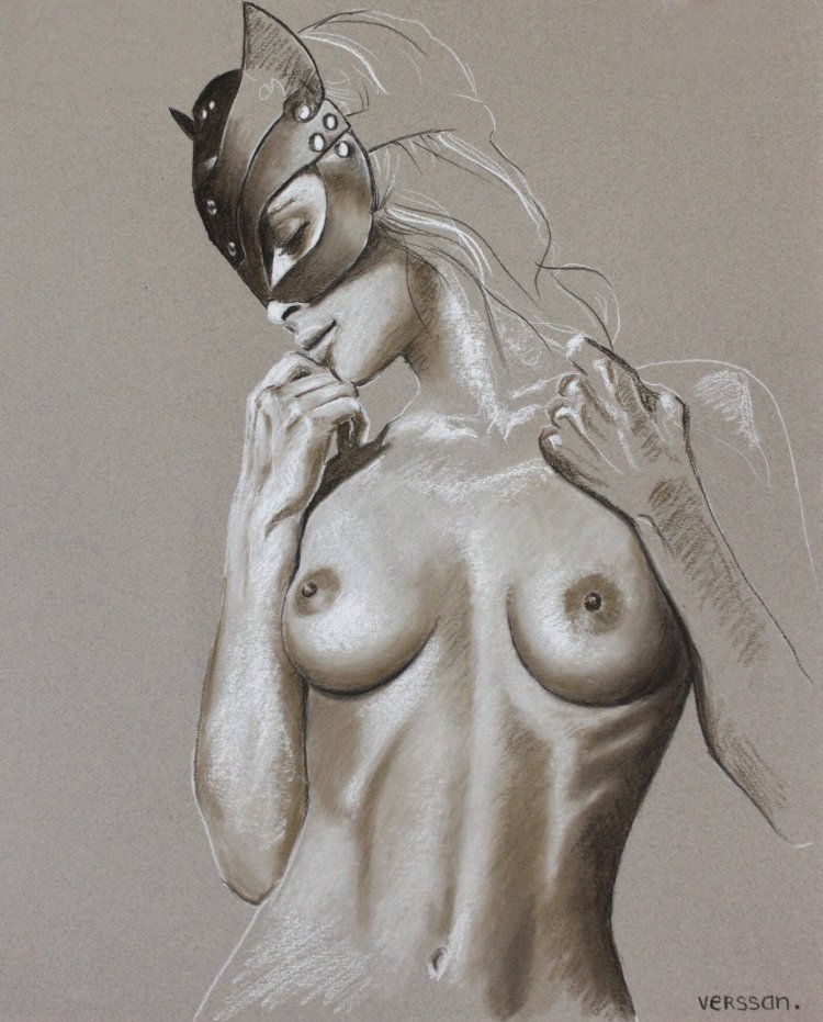 Pencil drawings of nude